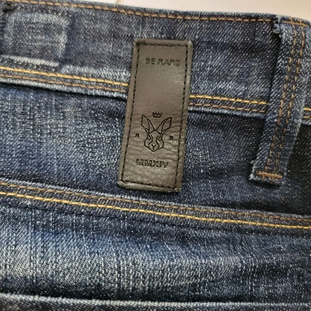 Rare Rabbit RR Be Rare MMXIV Skinny Straight Leg Dark Wash Jeans Mens 34 NWOT